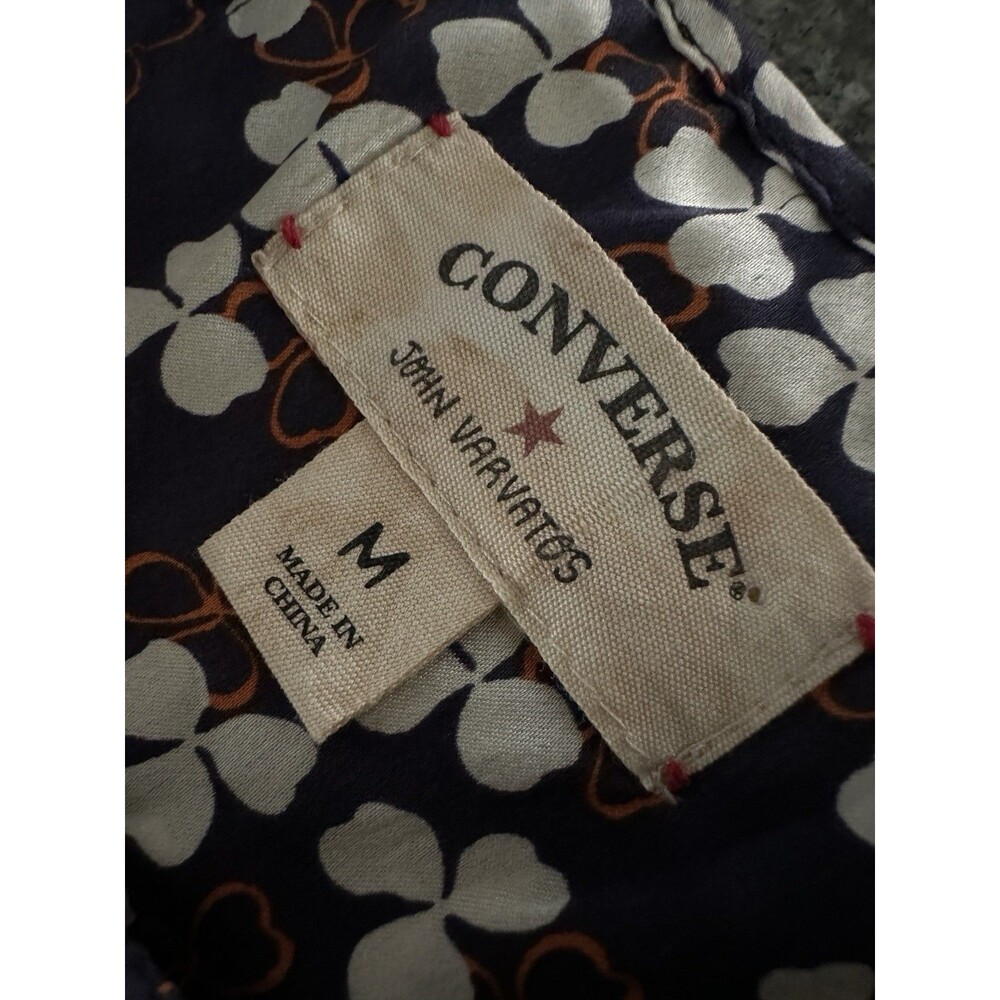 Converse John Varvatos Silk Blouse Size M belt neck Halter tofloral summer - Picture 5 of 6